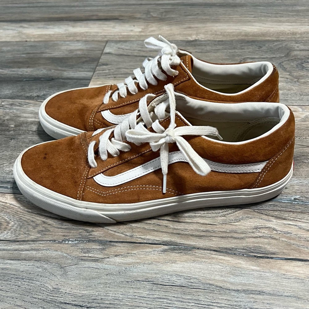 Vans Scotchgard Protector Burnt Orange Skateboard Shoe Suede Men's 12